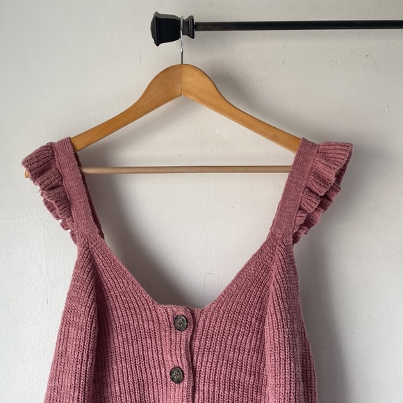 Madewell M Ruffle-Strap Button-Front Sweater Tank Top - Picture 8 of 14